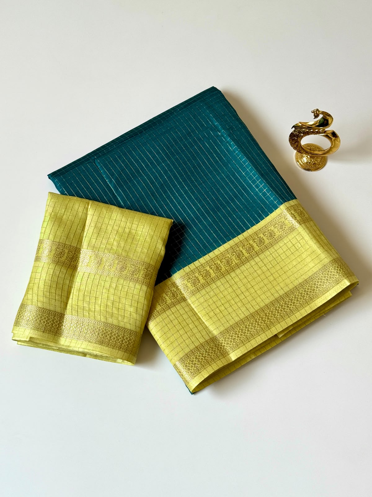 Pure Tussar Base Checks Saree